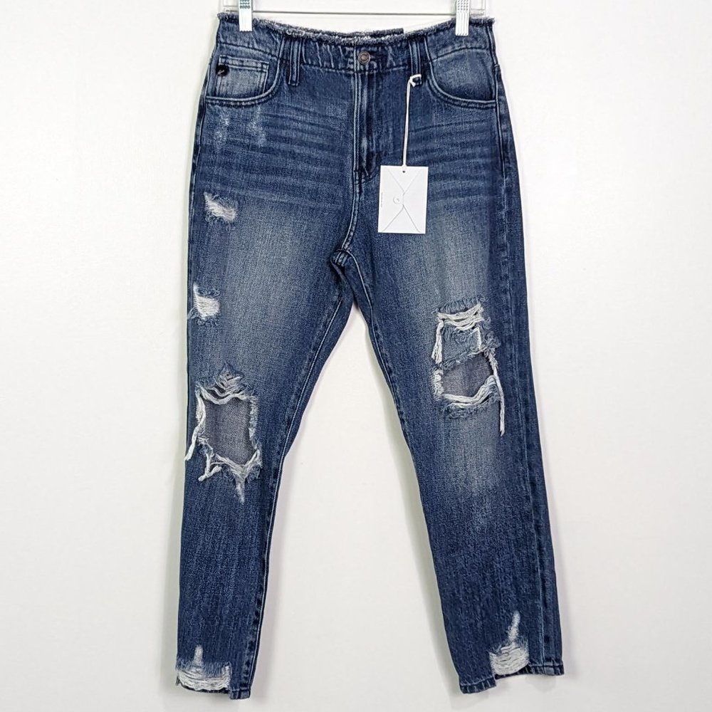 KanCan Straight Fit Medium Wash Distressed Jeans Size 26